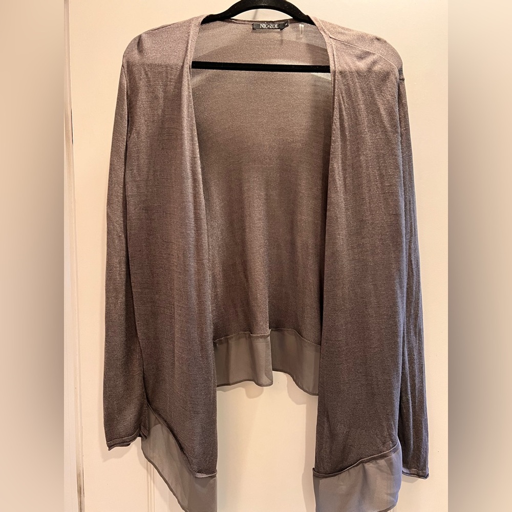Nic+Zoe all year silk blend open cardigan